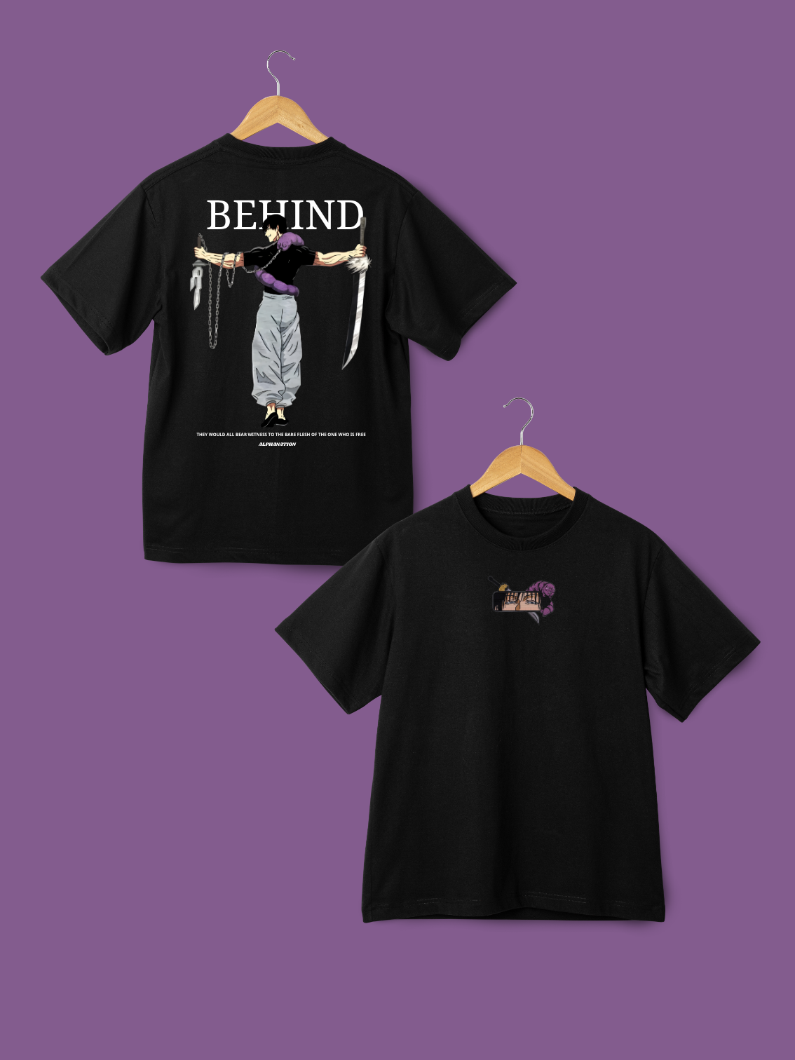 Behind